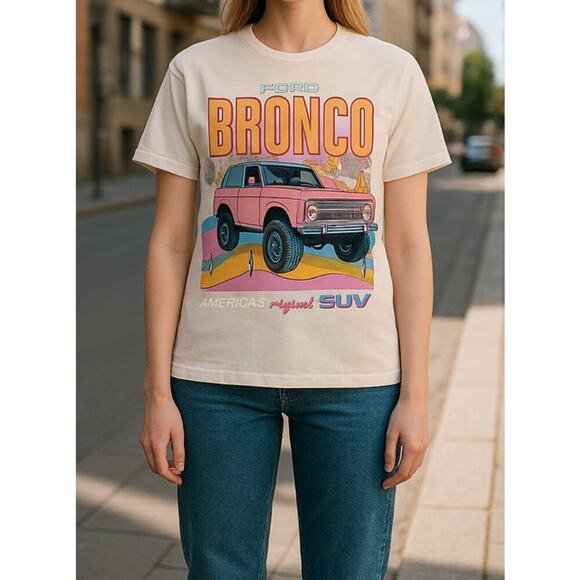 Ford Tops - Ford Bronco Tshirt Womens Xsmall 50/50 Cotton Polyester